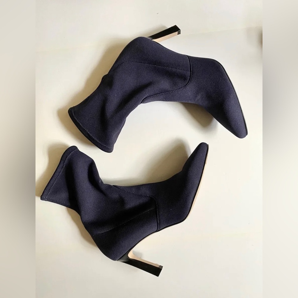 Stuart Weitzman Rapture Ankle Sock Booties Navy size 6.5 BRAND NEW Retail $498